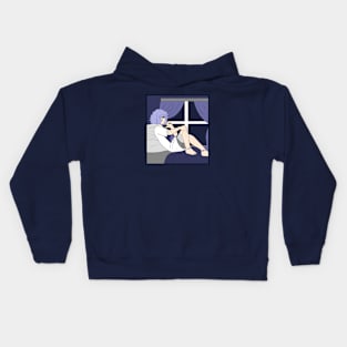 sitting by the window Kids Hoodie